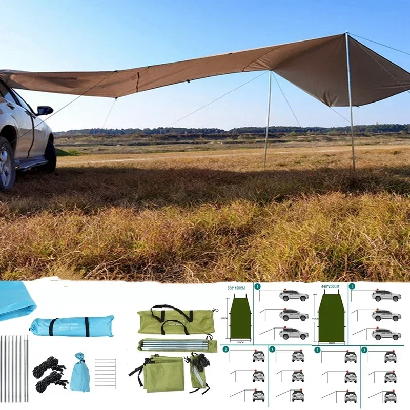 Outdoor Camping Jeep - Portable Car Shelter Shade Camping Side
