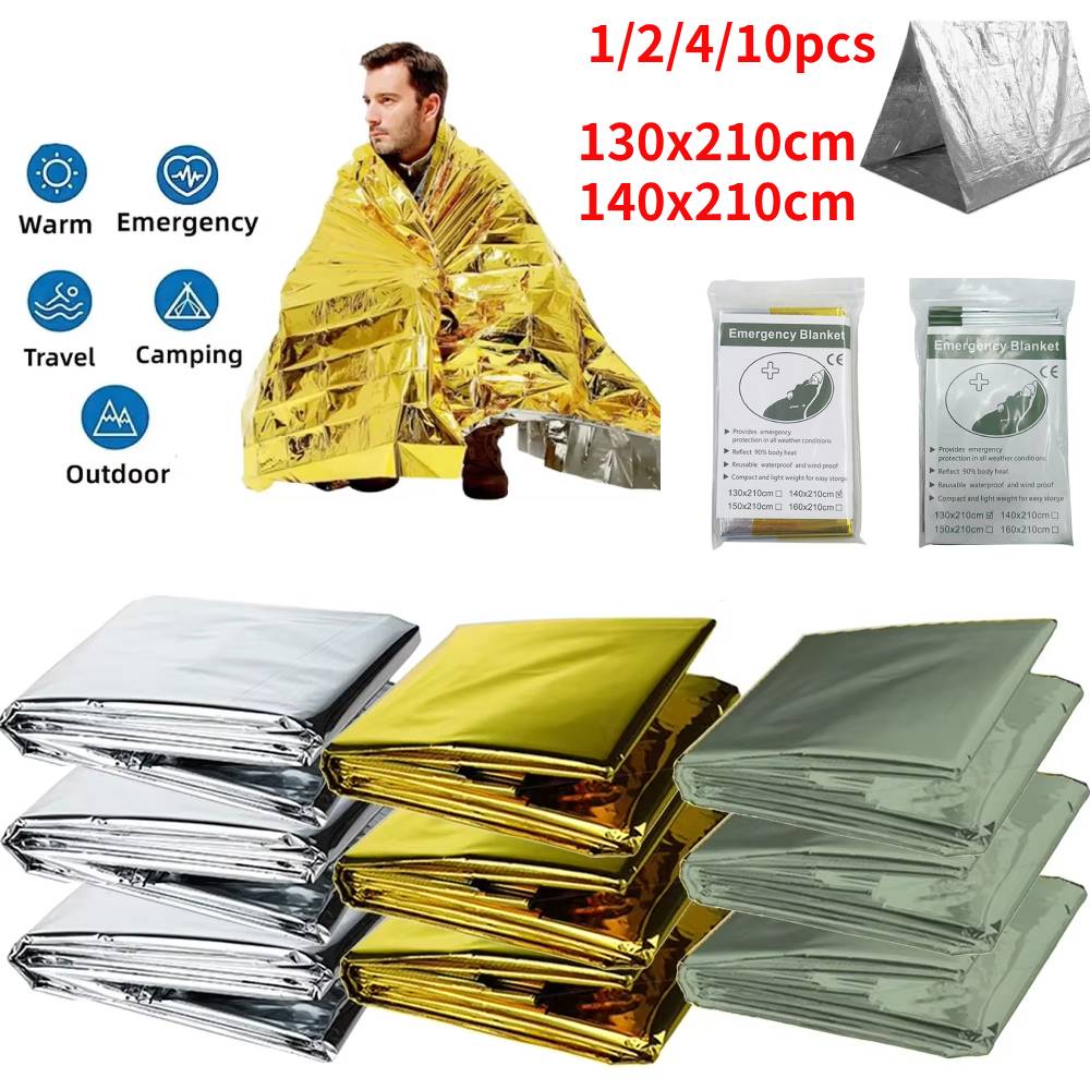 Emergency Mylar Blanket - Outdoor Emergency Gold-Sliver Survival Blanket Waterproof