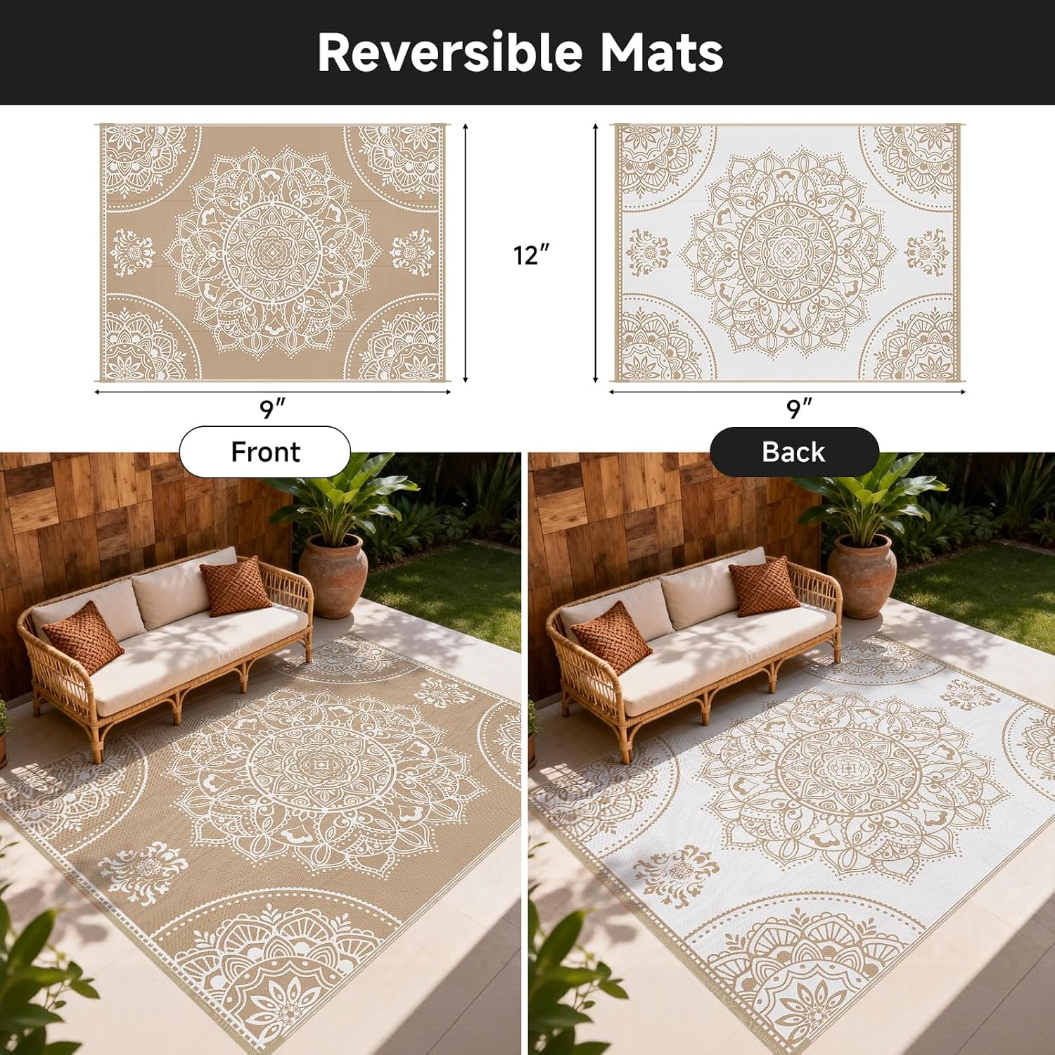 Waterproof Outdoor Rug 9x12, P - Outdoor Camping Rugs 9X12 评论和价格