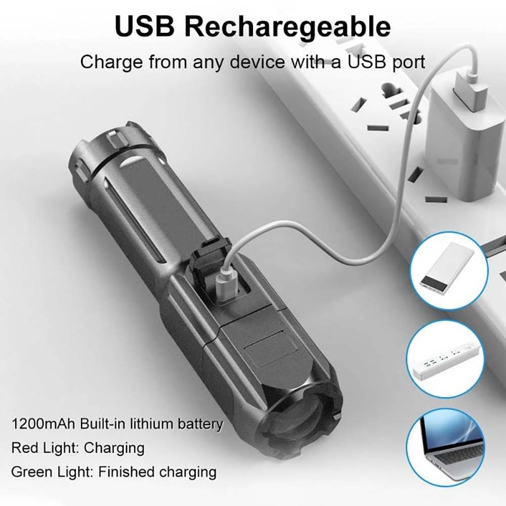 Mini Flashlight Zoomable Focus - Outdoor Camping Zone 评论和价格
