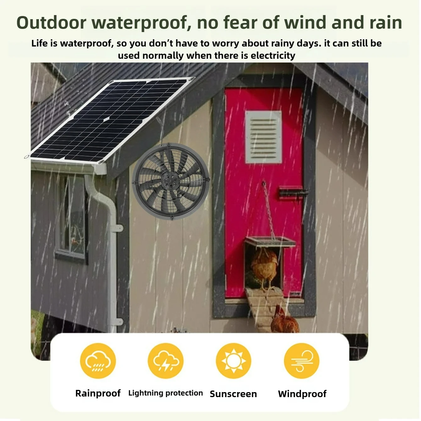 25W Solar Powered Fan Kit Heat - Outdoor Camping Dog Kennel 评论和价格