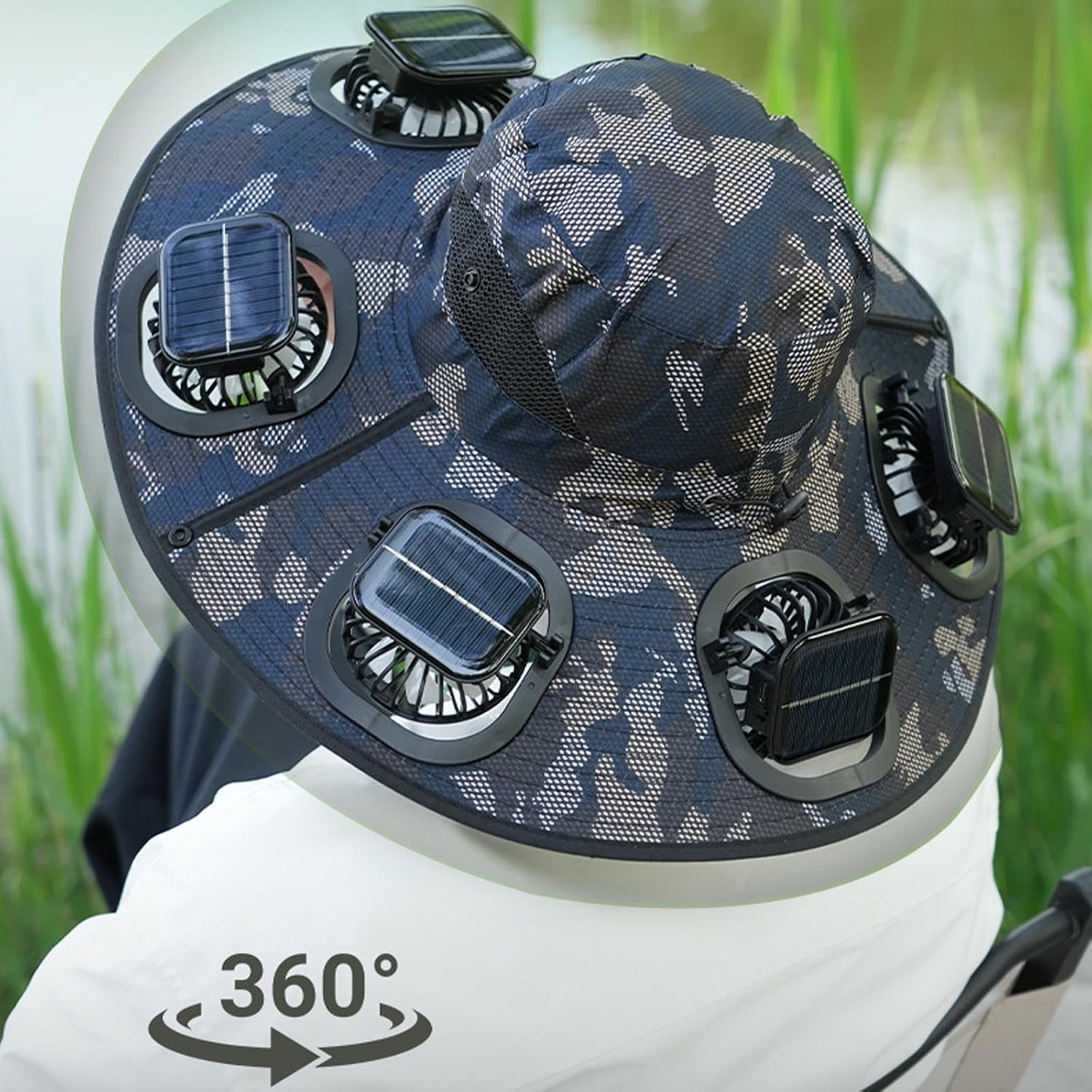 Hot 6 Fans Solar Fan Hat Breat - Outdoor Camping Hat 评论和价格