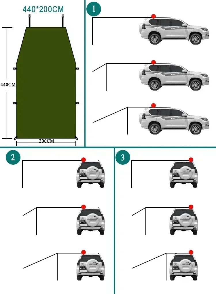 Portable Car Shelter Shade Cam - Outdoor Camping Jeep 评论和价格