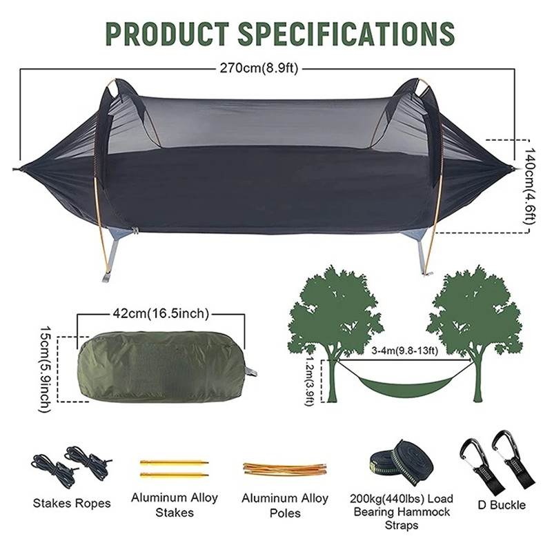 3-in-1 Tunnel Mosquito Net Ham - Outdoor Camping Solo 评论和价格