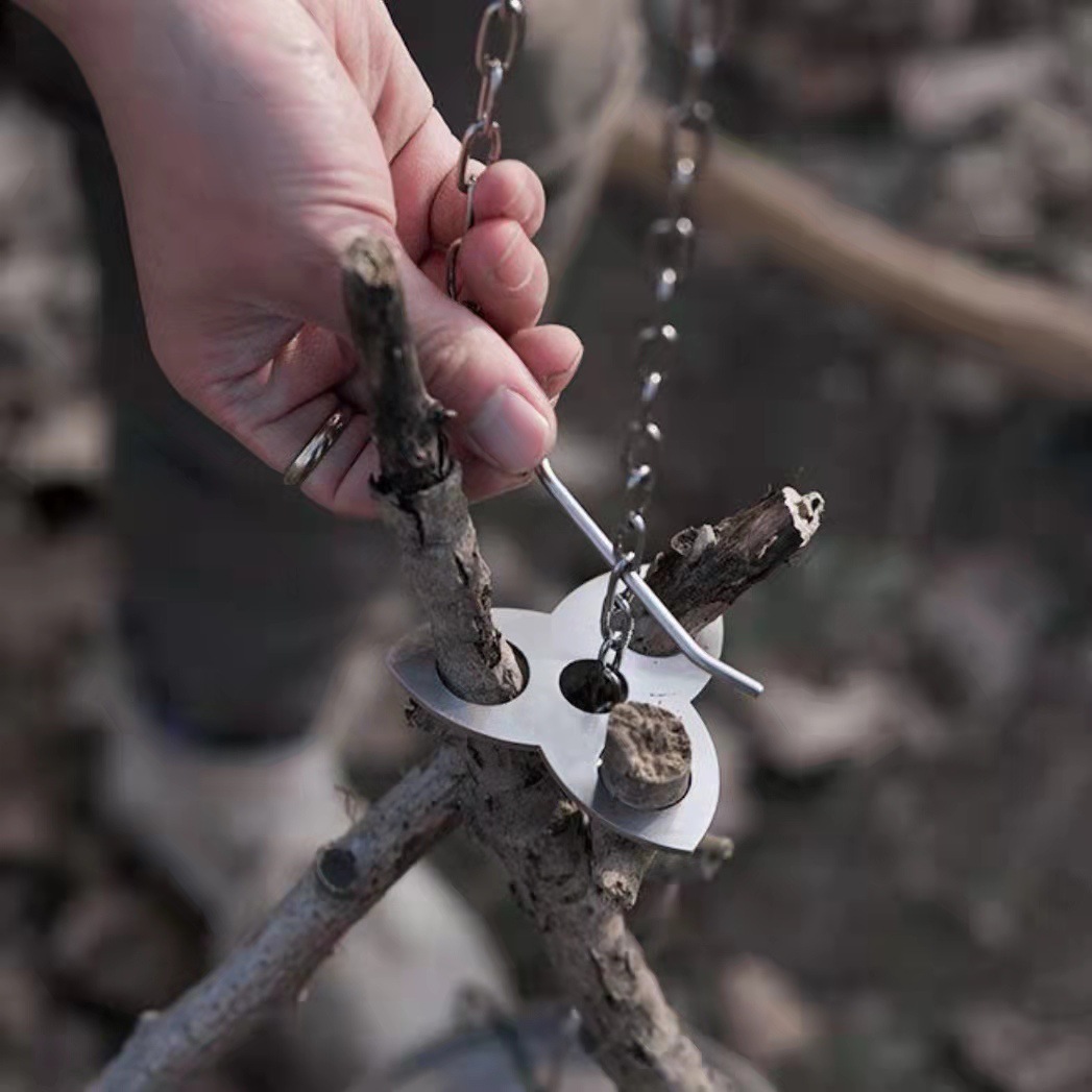 Stainless Steel Camping Tripod - Camp Utensil Set 评论和价格