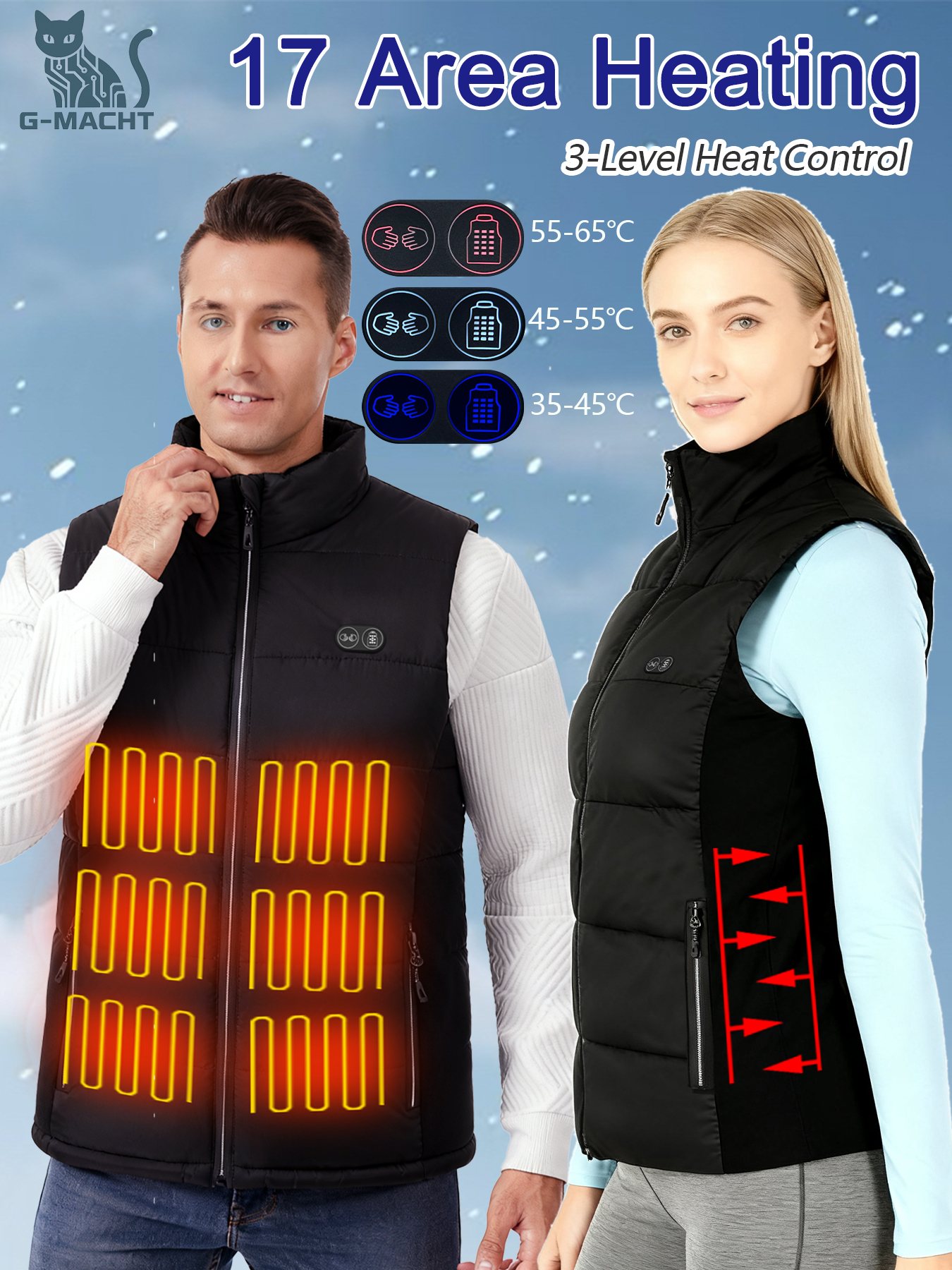 Unisex Winter Heated Vest 17 Z - Outdoor Camping Zone 评论和价格